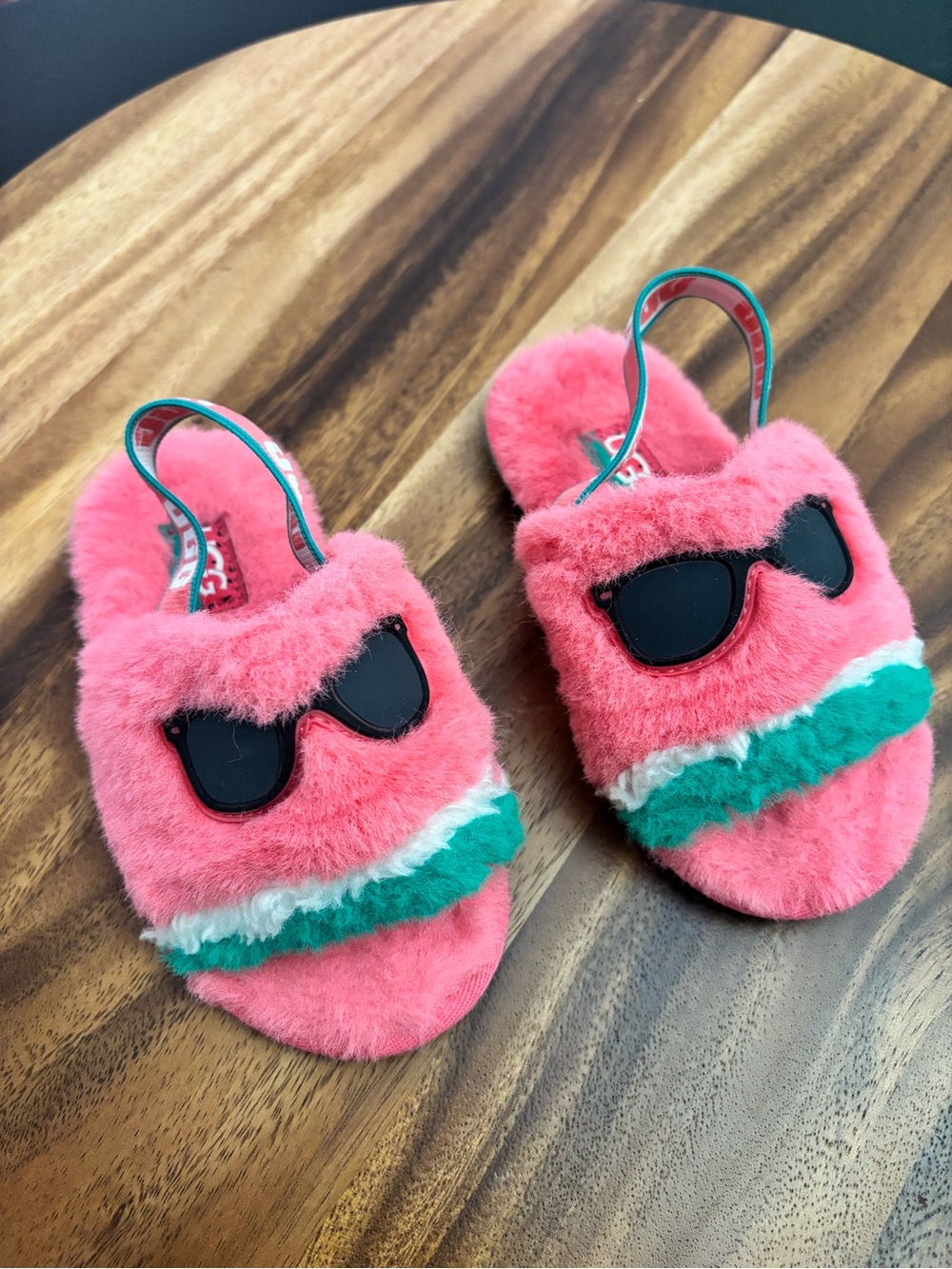 UGG Toddler Girl Watermelon Pink Sunglasses Slippers